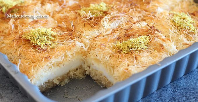 Konafa à la crème au lait et fromage