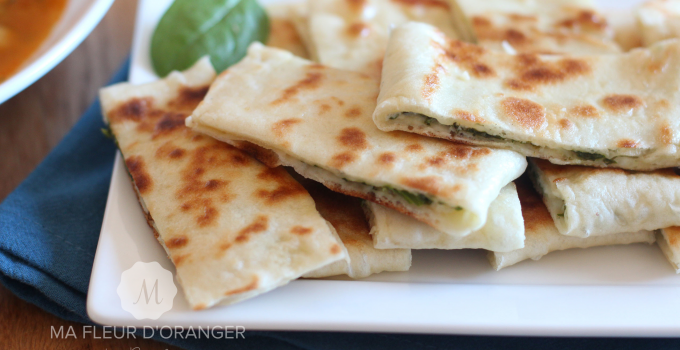 Gozleme : Galette turque au fromage et épinard