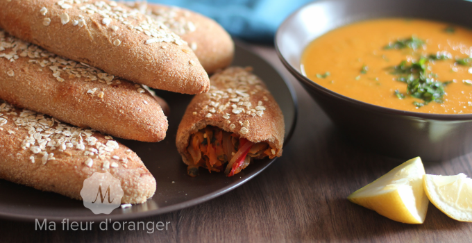 Soupe et pains farcis aux légumes