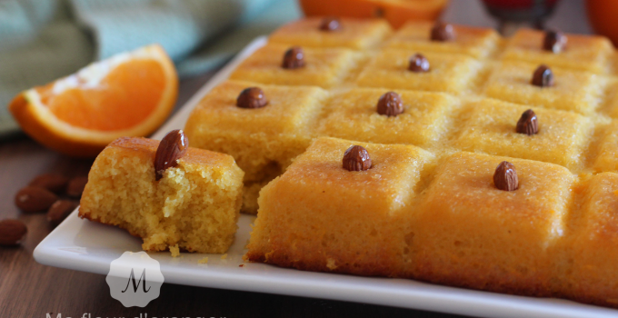 Basboussa à l&rsquo;orange et à l&rsquo;huile d&rsquo;olive